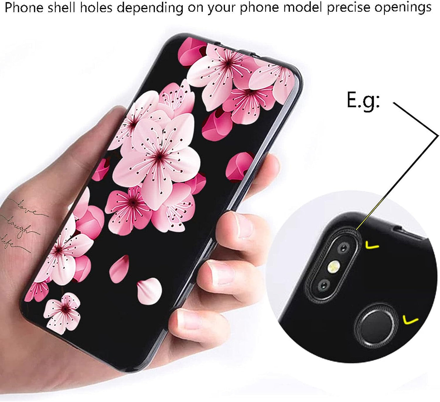 AQGG for Oneplus Nord N200 5G [6.49"] Case, Soft Silicone Bumper Shell Black Flexible Rubber Phone Protective Cases TPU Cover for Oneplus Nord N200 5G -Fresh Flowers  AQGG   