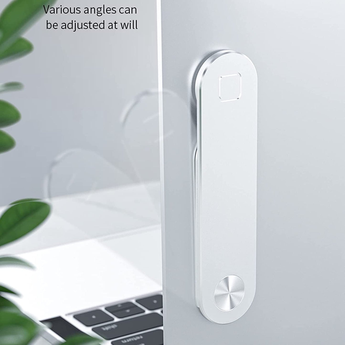 Magnetic Phone Holder for Laptop, Adjustable Phone Monitor Side Mount for Smartphones, for Home Office (Silvery)  Schellen   