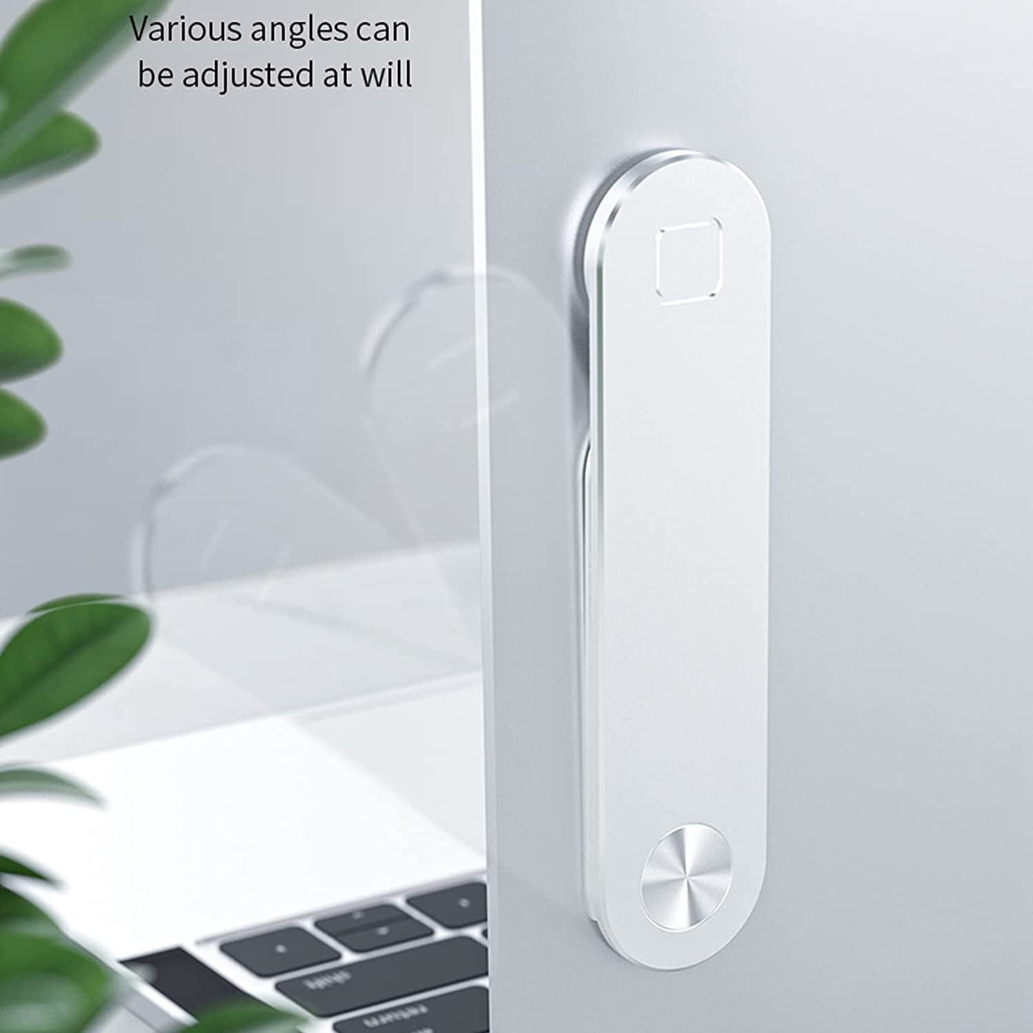 Magnetic Phone Holder for Laptop, Adjustable Phone Monitor Side Mount for Smartphones, for Home Office (Silvery)  Schellen   