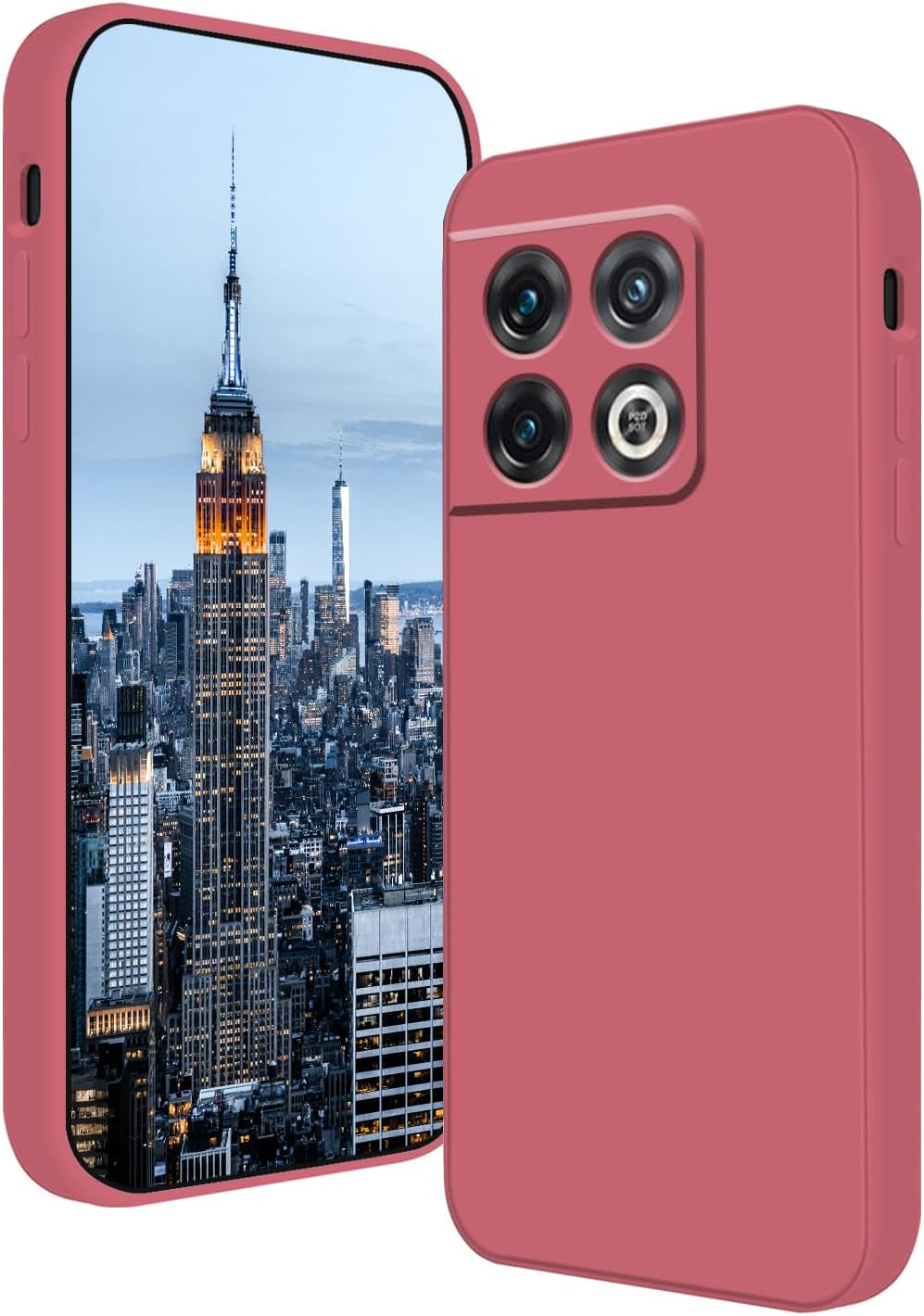 Wousunly Compatible with Oneplus 10 Pro Case Silicone Liquid Pink, Soft Smooth Touch Oneplus 10 Pro Phone Case Silicone Shockproof Thin Cover (Oneplus 10 Pro, Camellia)  Wousunly Pink Oneplus 10 Pro 