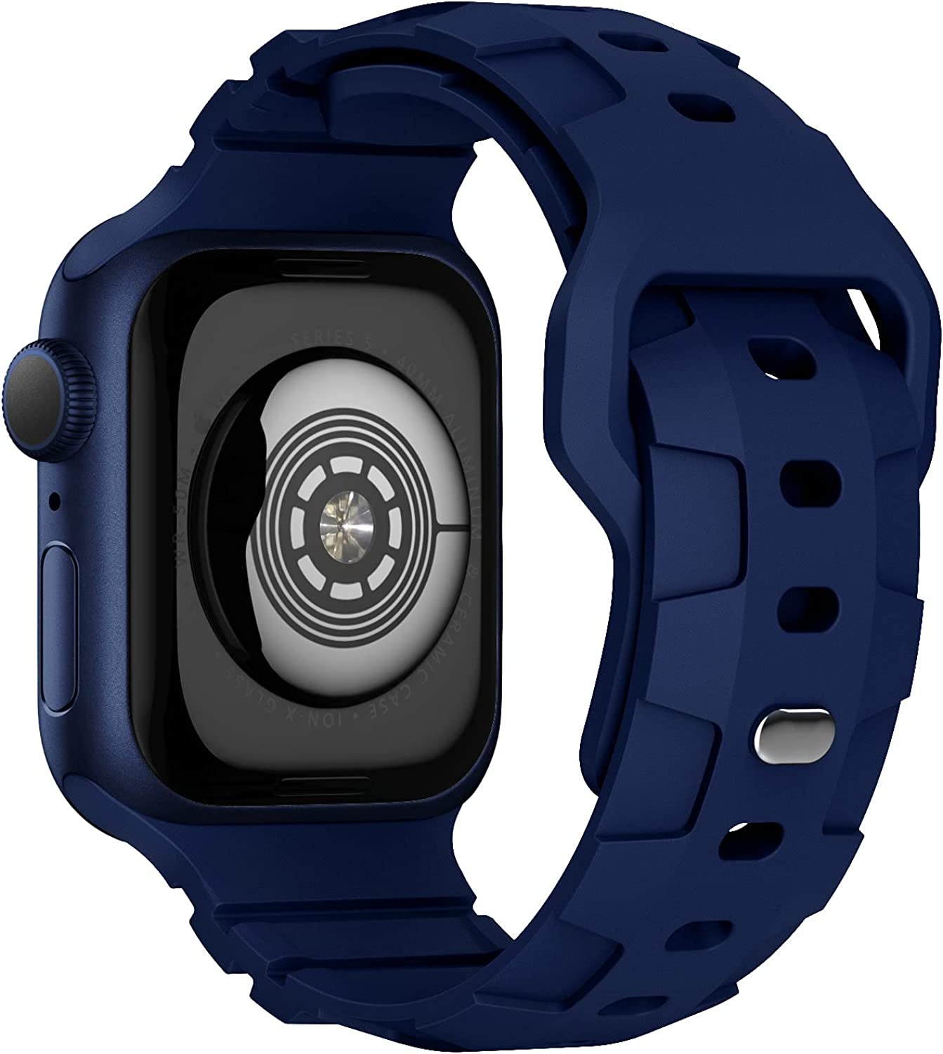 Recoppa Compatible with Apple Watch Band 49Mm 45Mm 44Mm 42Mm 41Mm 40Mm 38Mm Band for Men Women, Soft Silicone Replacement Bands for Iwatch Series 8/7/6/5/4/3/2/1/Se/Ultra  Recoppa Navy Blue 45mm/44mm/42mm/49mm 