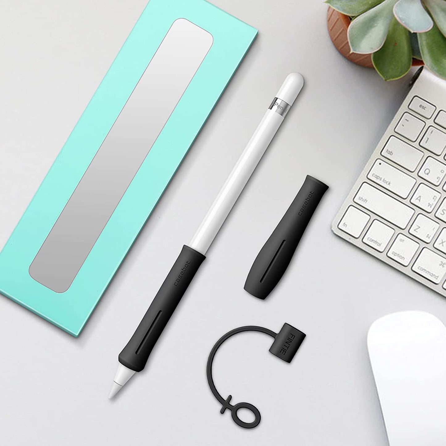 Fintie Silicone Grip Holder for Apple Pencil 1St 2Nd Generation, Protective Skin Sleeve Case Accessories Compatible with Apple Pencil 1 2, Ipad 10.2, Ipad 6Th Gen, Ipad Pro 11/12.9, Black  FINTIE   