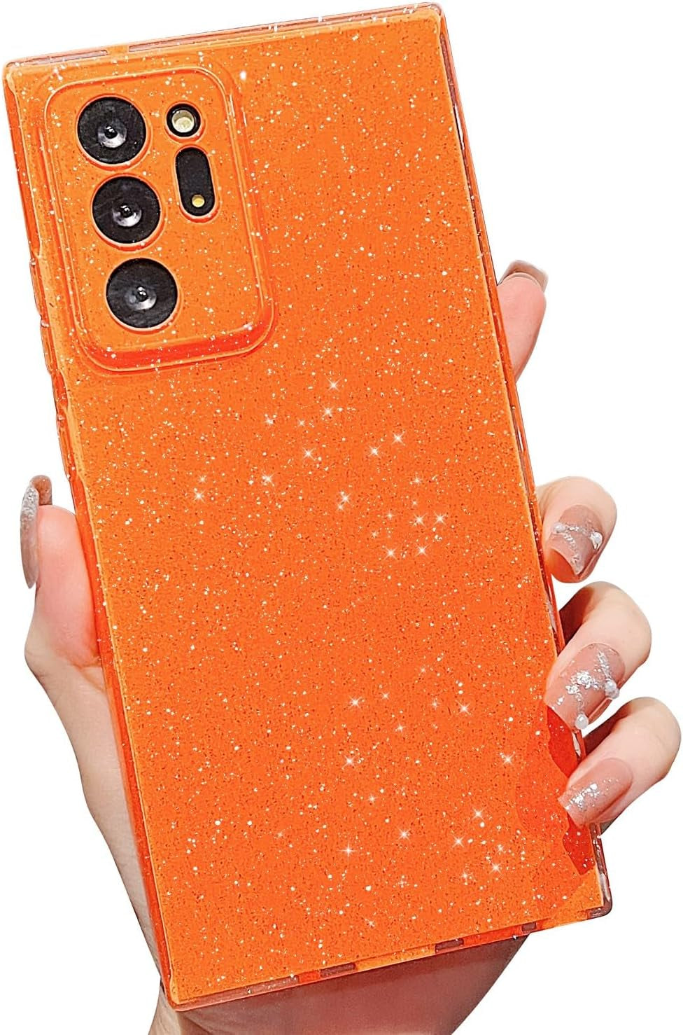 MINSCOSE Compatible with Samsung Galaxy Note 20 Ultra 5G Case,Cute Bling Glitter Thin Slim Shockproof TPU Sparkly Cover for Women Girl for Galaxy Note 20 Ultra 6.9 Inch-Mint Green  MINSCOSE Orange Samsung Galaxy Note 20 Ultra 5G,6.9 Inch 