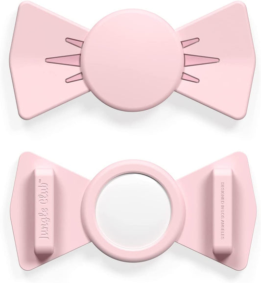Jungle Club Airtag Dog Collar Holder, Air Tag Case for Dog Cat Collars, Airtag GPS Dog Tracker, Pet Tracker for Iphone, Bow Tie, Pink, 1Pk  Jungle Club   