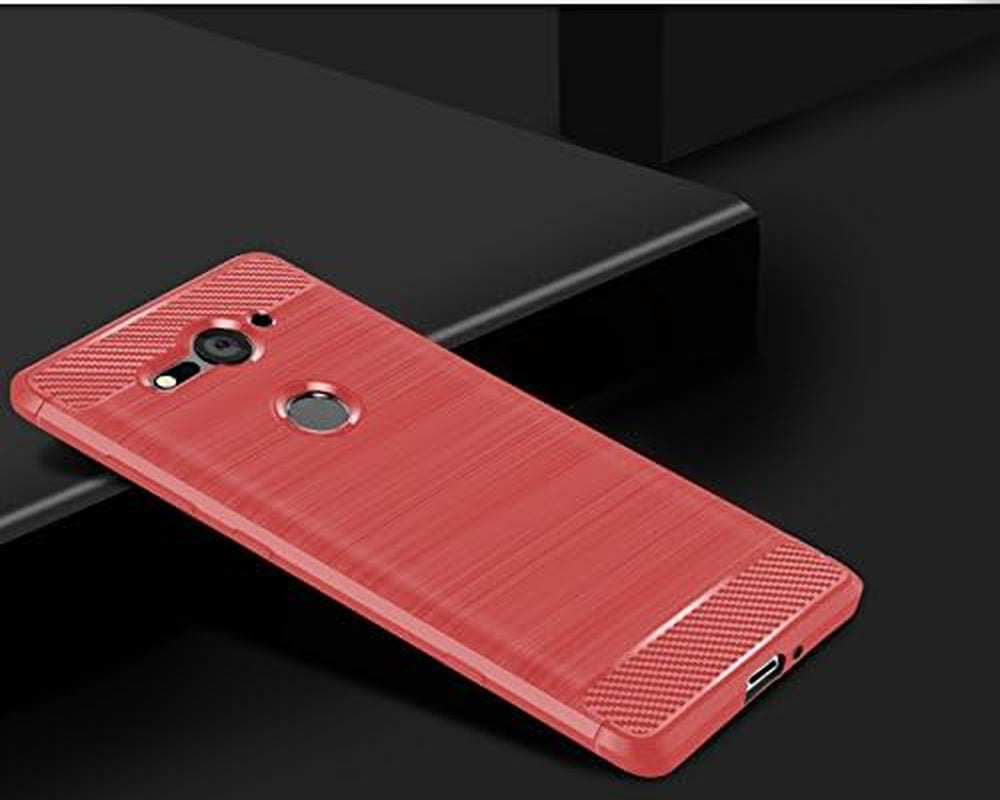 Cruzerlite Case Compatible with Cellphone Sony Xperia XZ2 Compact Case, Carbon Fiber Shock Absorption Slim Case Compatible with Cellphone Sony Xperia XZ2 Compact (2018) (Red)  Cruzerlite   