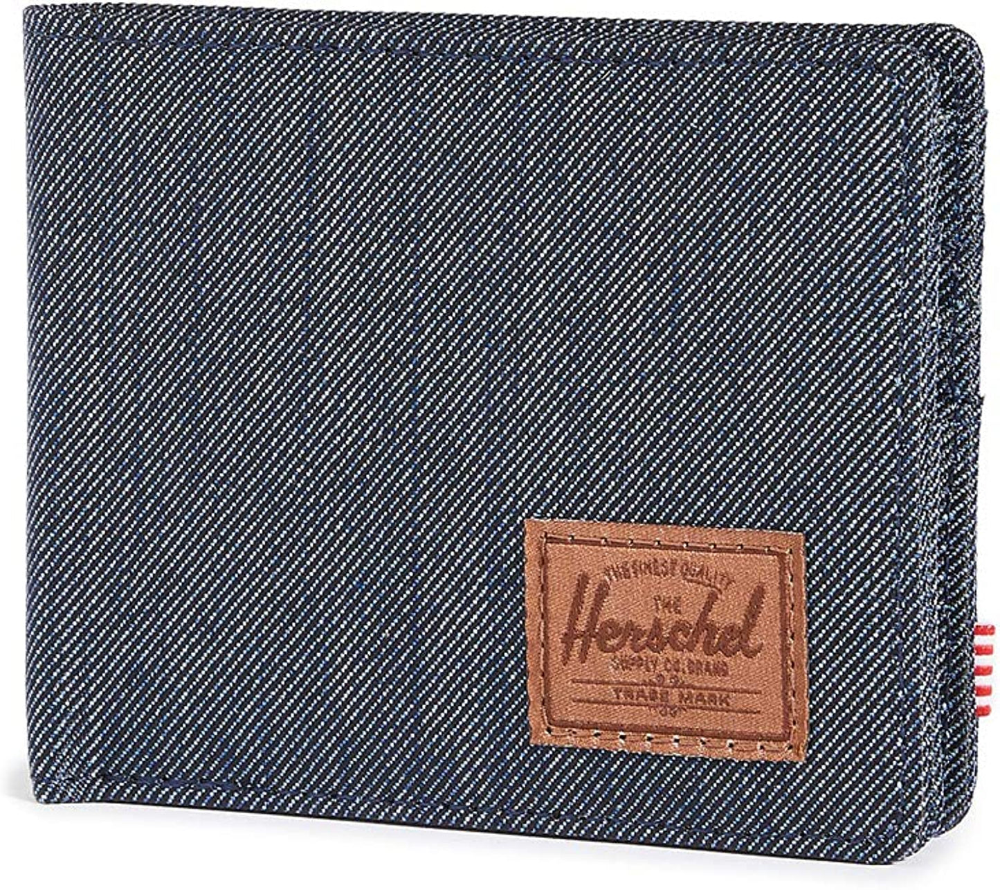 Herschel Roy RFID  Herschel Supply Men's Accessories Indigo Denim Crosshatch/Saddle Brown One Size 