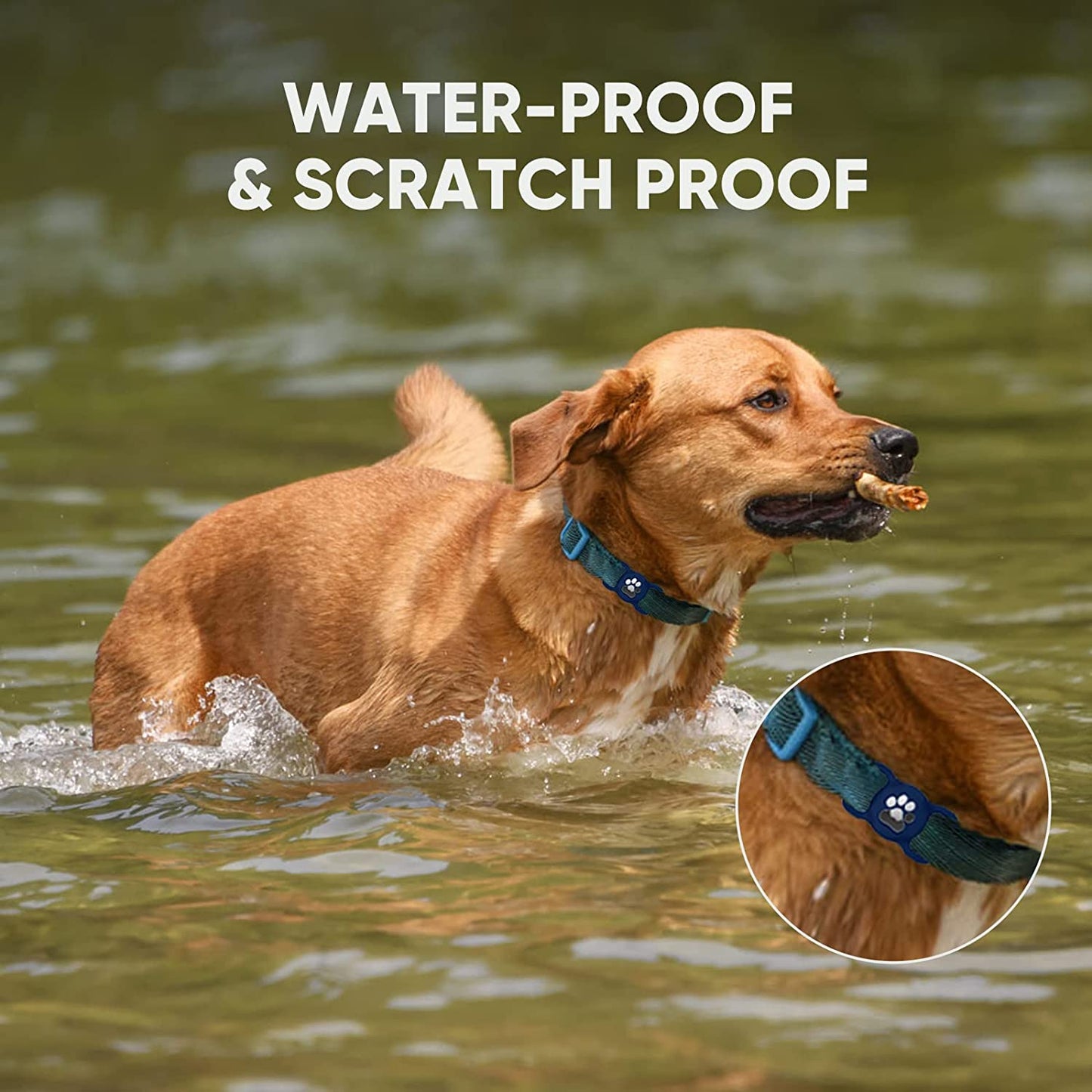 Airtag Dog Collar Holder, Fineiva anti Chew Protective Air Tag Case for 0.8-1.2 Inch Pet Collar, Silicone GPS Dog Tracker Compatible for Dog Cat Loop, Apple Iphone, Backpacks, Luggage, Child  Fineiva   