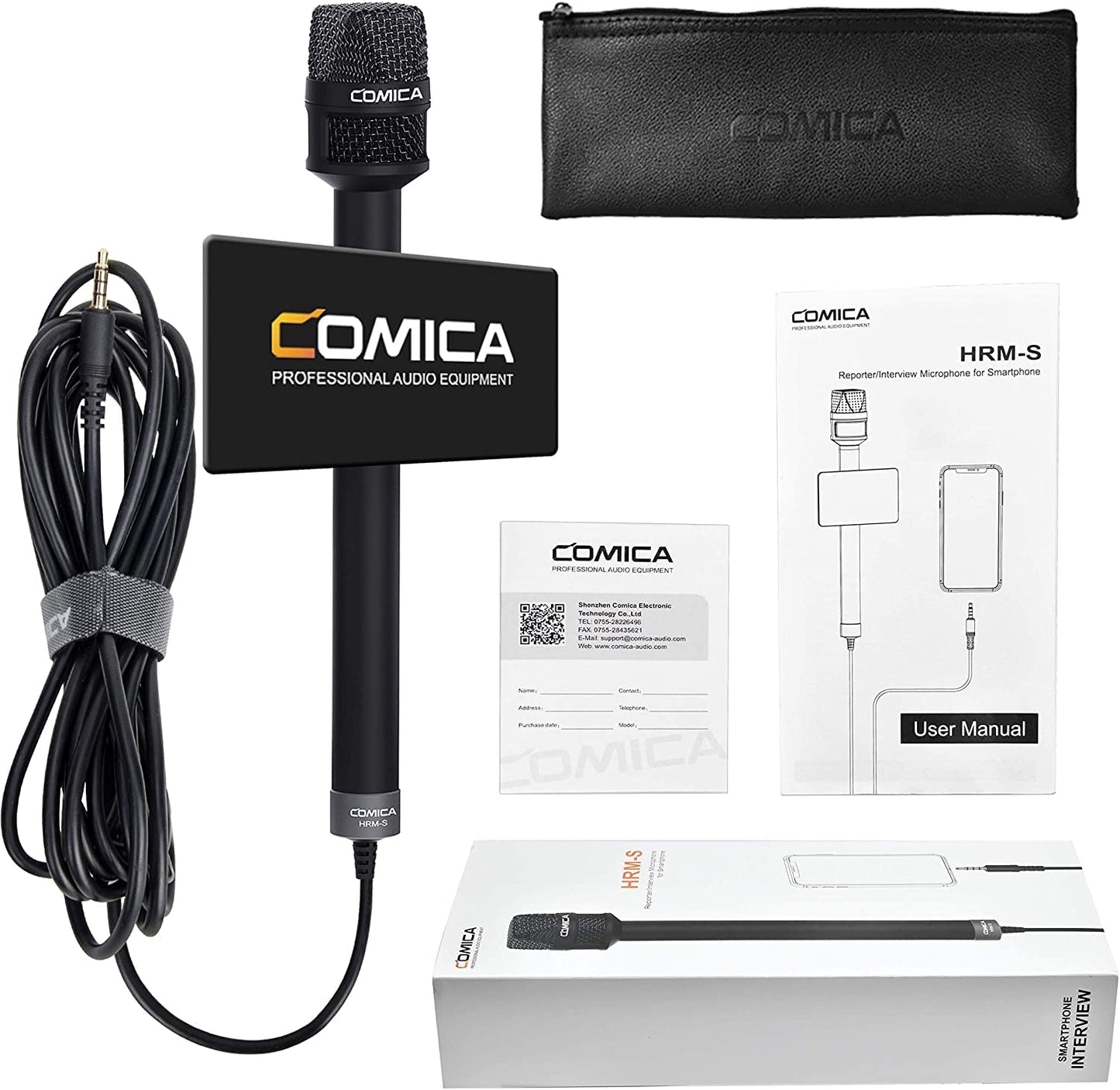 Comica Handheld Microphone for Smartphones, CVM-HRM-S Cardioid Condenser Interview Microphone for Iphone/Ipad Android Phones DSLR, Recording Mic for Interview, Report, Presentation, Livestream,Church  comica   