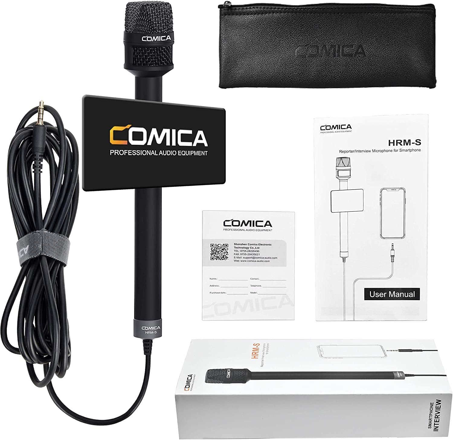 Comica Handheld Microphone for Smartphones, CVM-HRM-S Cardioid Condenser Interview Microphone for Iphone/Ipad Android Phones DSLR, Recording Mic for Interview, Report, Presentation, Livestream,Church  comica   