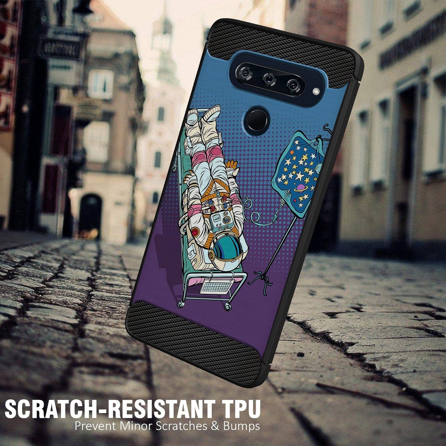 Casesondeck Case Compatible with [LG G8 Thinq/Lg G8] Pictorial Patterned TPU Design Case Flexible Slim and Elegant (Astronaut)  CasesonDeck   