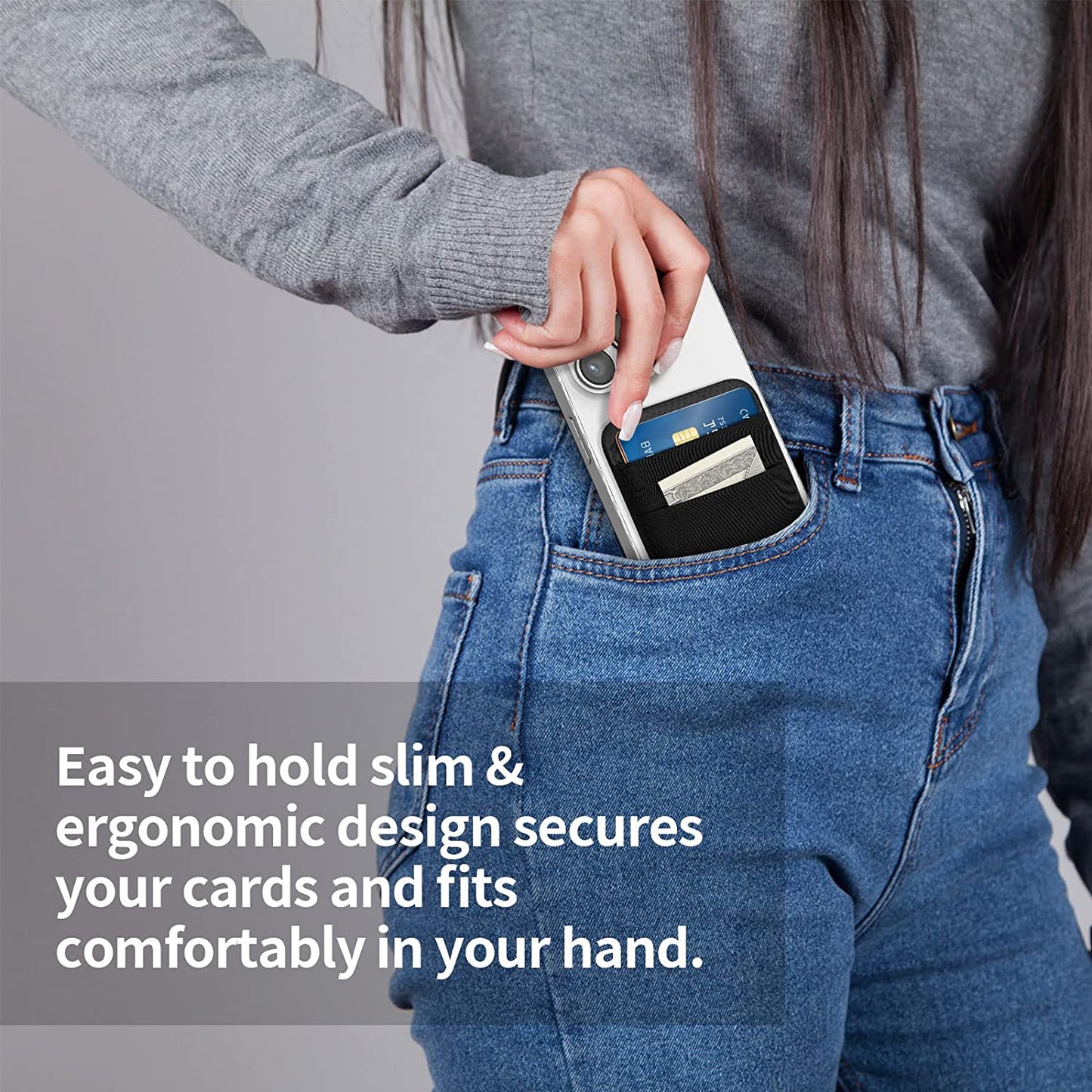 Senose Magnetic Wallet Compatible for Magsafe, Lycra Phone Card Holder Double Layer Card Wallet Compatible for Iphone 14 Pro Max/14 Pro/14/13 Pro Max/13 Pro/13/12 Pro Max/12 Pro/12 (Black)  Senose   