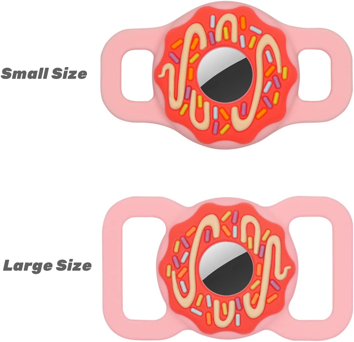 1/2 Inch Pet Collar Holder Compatible for Airtag,Doughnut Shape Protective Cases Covers Dog Cat Collar Holder Silicone Waterproof (Small, Pink)  Doweiss   