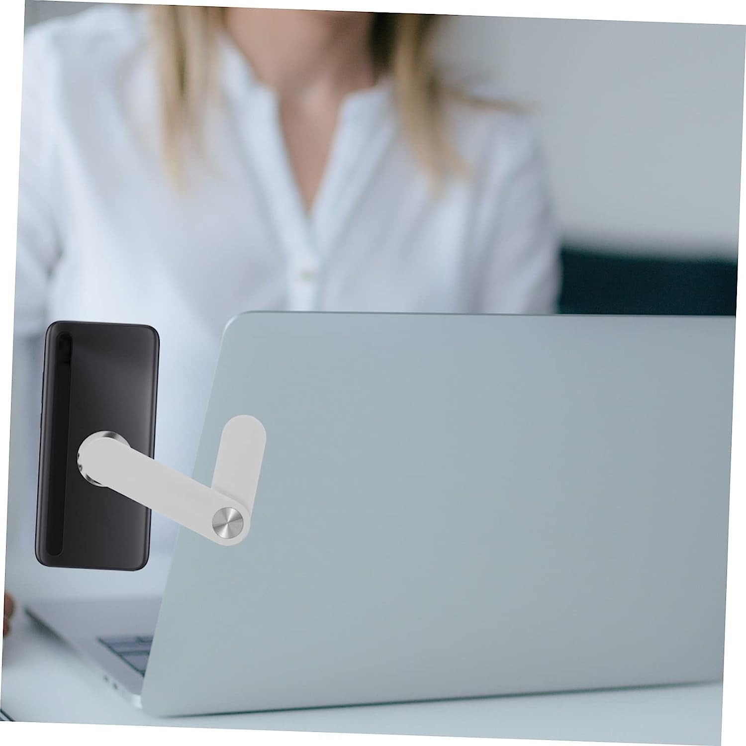 SOLUSTRE 5Pcs White Expansion Extension Adjustable Bracket Mount Screen Foldable Mobile Computer Phone for Compatible with Any Magnetic Monitor Laptop Side Holder  SOLUSTRE   