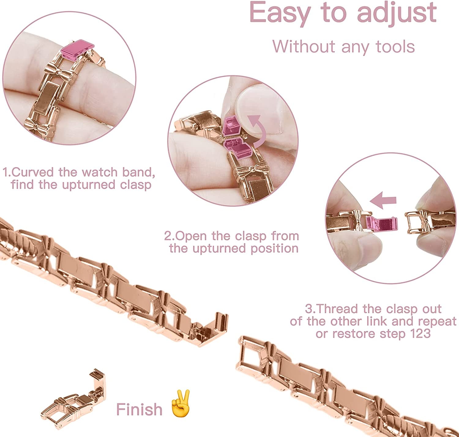 Wipalor Compatible with Apple Watch Band 42Mm 44Mm 45Mm 49Mm, Lightweight for Women, Easy Adjustable Bracelet, Shiny Diamond on Butterfly, Jewelry Metal Strap for Iwatch Series 8 7 6 5 4 3 2 1 SE Ultra(Rose Gold)  NB-tech Company   