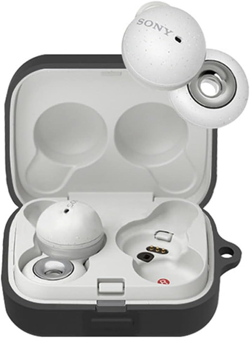 2 Pack DAYJOY Soft Silicone Protective Case Cover Compatible with Sony Linkbuds WF-L900 Earphone, Protective Skin Sleeve with Key Chain (Black+Blue)  DAYJOY   