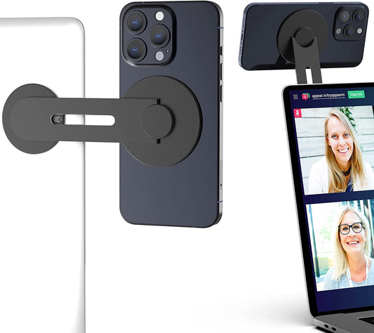 Continuity Magnetic Laptop Phone Holder - 180° Adjustable Continuity Camera Adapter Compatible with Magsafe for Ios 16 & Macos Ventura, Macbook Mount Computer Monitor Expansion Bracket for Smartphone  Continuity Camera Mount Factory   