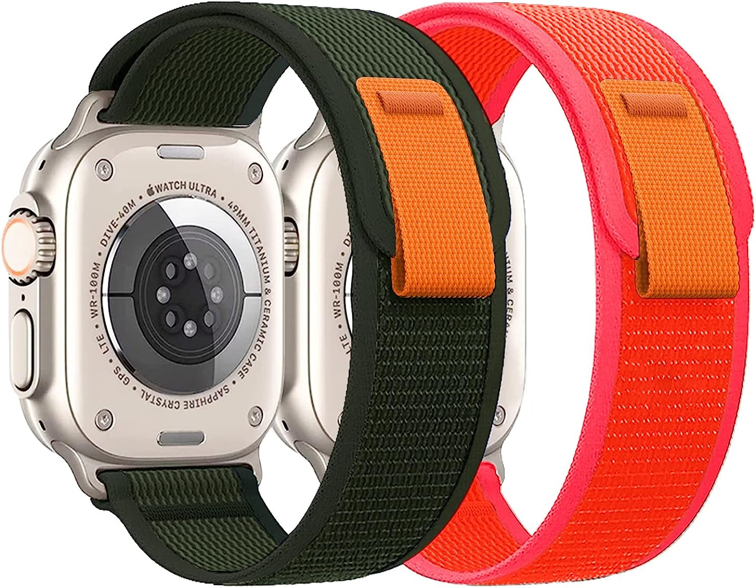 Beaverr 2-Pack Trail Loop Band Compatible with Apple Watch Ultra SE 8 7 6 5 4 3 2 1, Available in Sizes 49Mm 45Mm 44Mm 42Mm 41Mm 40Mm 38Mm, Soft Nylon Sport Iwatch Replacement Strap for Men and Women  Beaverr   