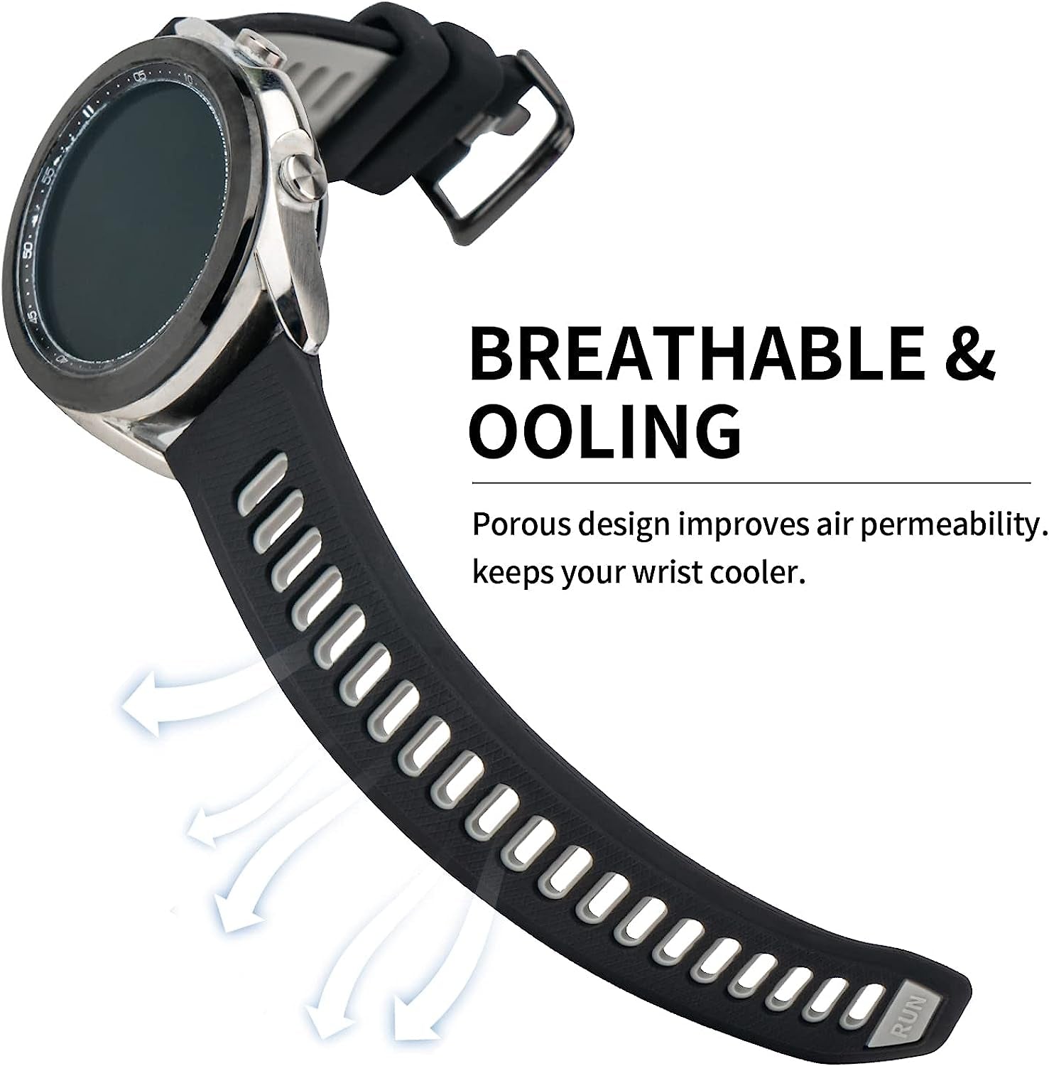 Replacement Band for Garmin GPS Running Smartwatch Band,Soft Silicone Adjustable Sport Band, Easy Change Silicone Replacement Soft Rubber Watch Band  Gusfeliz   