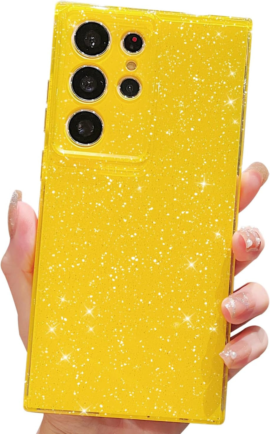 MINSCOSE Compatible with Samsung Galaxy S22 5G Case,Cute Neon Bright Color,Glitter Bling Thin Slim Shockproof Silicone Sparkly Cover for Women Girl for Galaxy S22 6.1 Inch-Mint Green  MINSCOSE Yellow S22 Ultra 