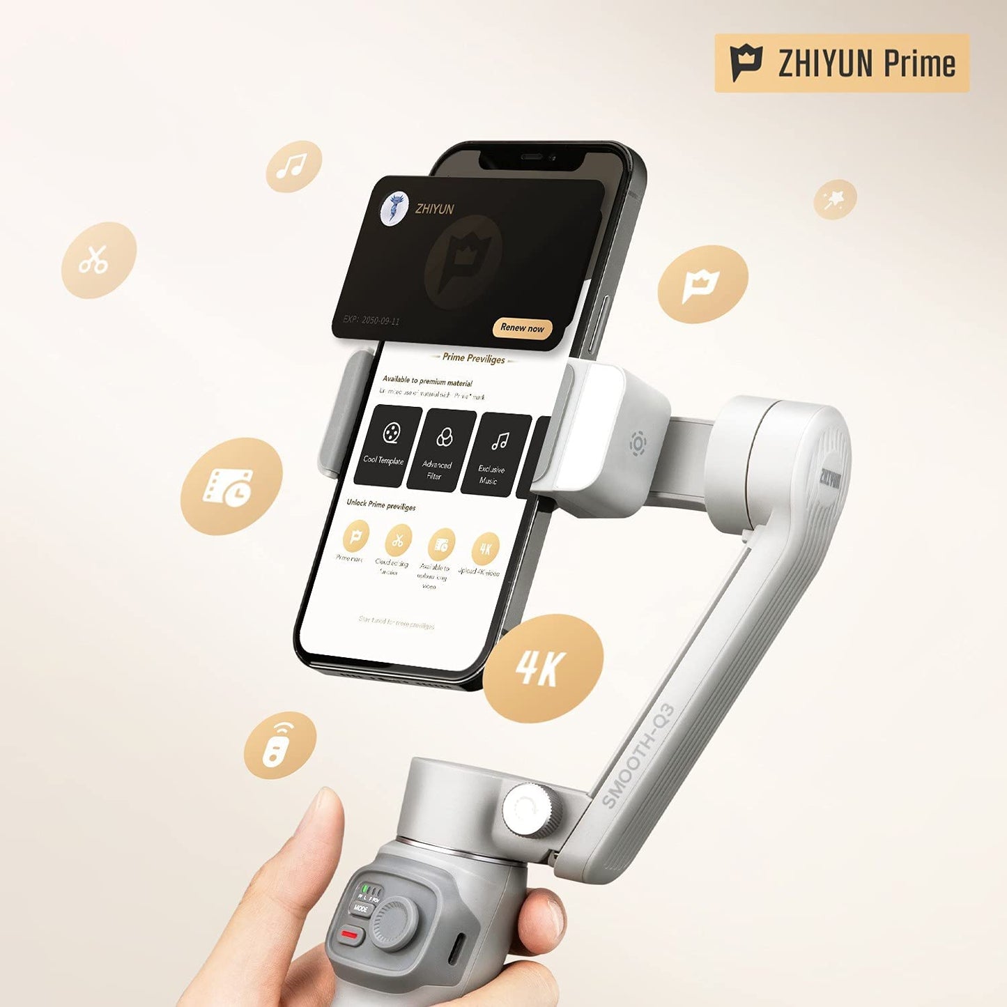 Zhiyun Smooth Q3 Combo, 3 Axis Handheld Smartphone Gimbal Iphone Stabilizer for Iphone 12 11 Pro Xs Max Xr X 8 plus 7 6 SE Android Cell Phone Smartphone Youtube Vlog Live Video Kit  Zhiyun   