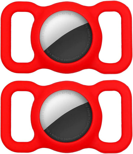 Protective Silicone Case for Airtag 2021, Premium Silicone Airtag Case for Dog Collar. (Red)  XINGZHEWUJIANG   