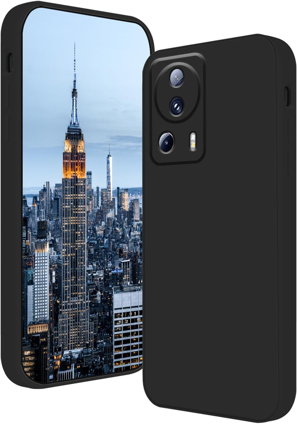 Tiwinxing Compatible with Xiaomi 13 Lite Case Shockproof, Liquid Silicone Ultra Slim Protective Xiaomi 13 Lite Phone Case Soft Anti-Scratch Cover with Full Body Protection Cases (Beige)  Tiwinxing Black  