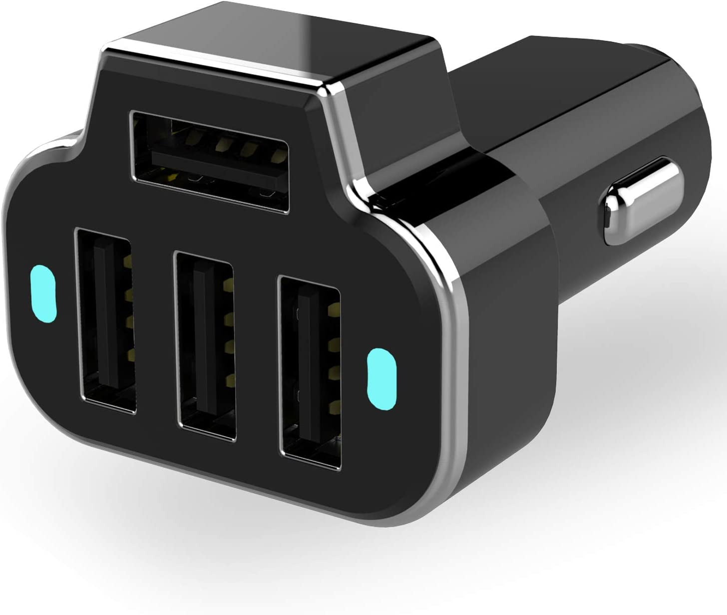 Aduro 4 Port Car Charger USB Adapter, 12V Fast Car Charger USB Adapter Power Station 5.2A/26W Output (Black)  Aduro Products LLC   