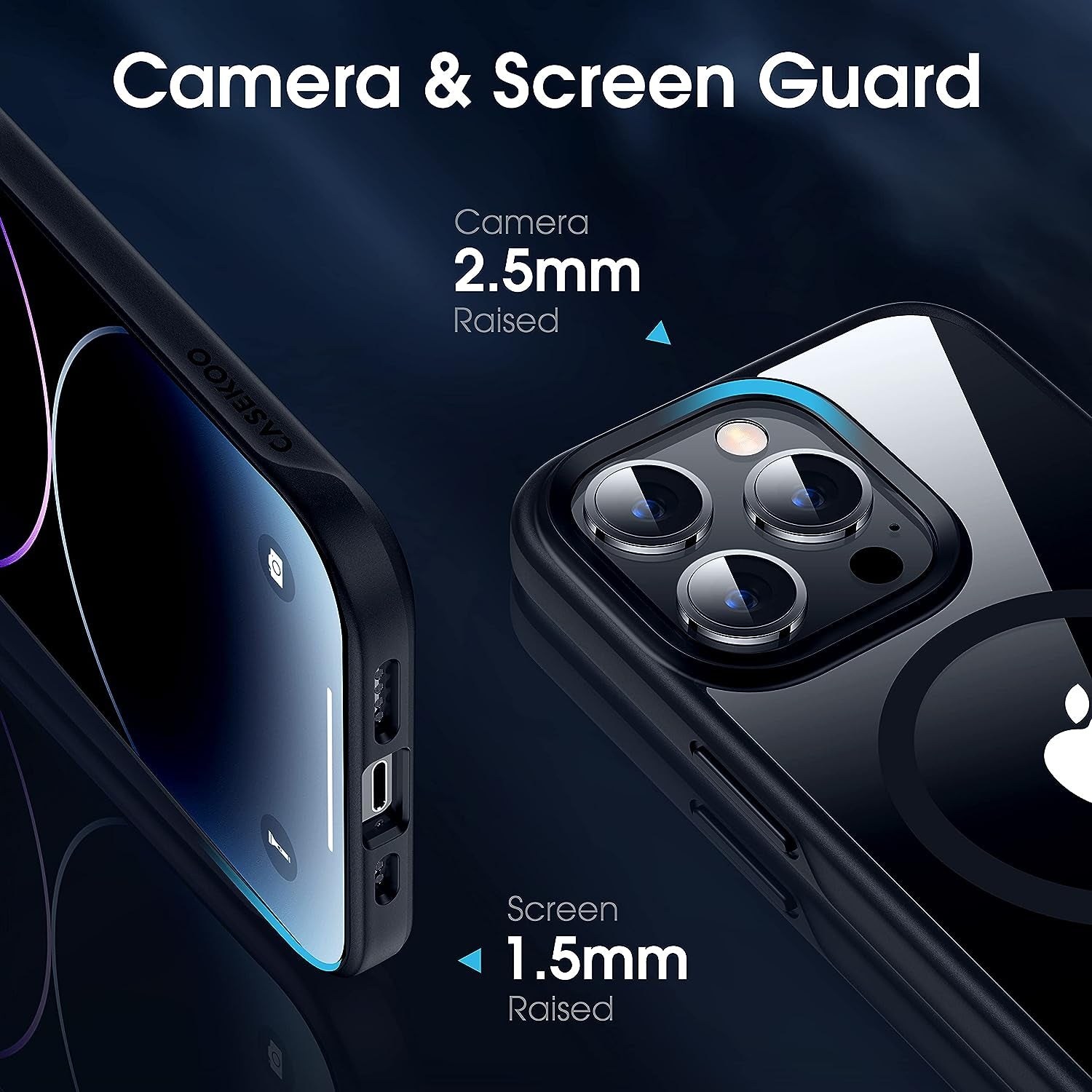 CASEKOO Strong Magnetic Clear for Iphone 14 Pro Max Case Transparent Back with Removable Magnetic Kickstand [Anti-Yellowing] [Compatible with Magsafe] Shockproof Protective Slim Cover 6.7 Inch, Black  CASEKOO   