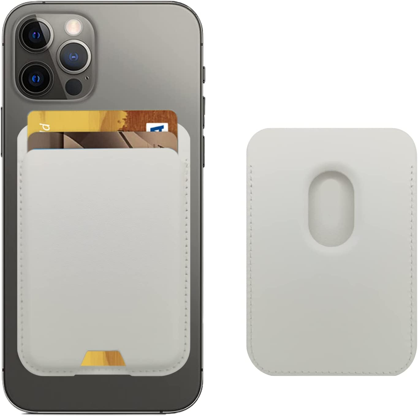 Magnetic Wallet Card Holder Compatible with Apple Magsafe Wallet for Iphone 14 Pro Max/14 Pro/14/14 Plus, Mag Safe Wallet for Iphone 13 Pro Max/13 Pro/13/13 Mini/Iphone 12 Series, Midnightblack  iLodn White  