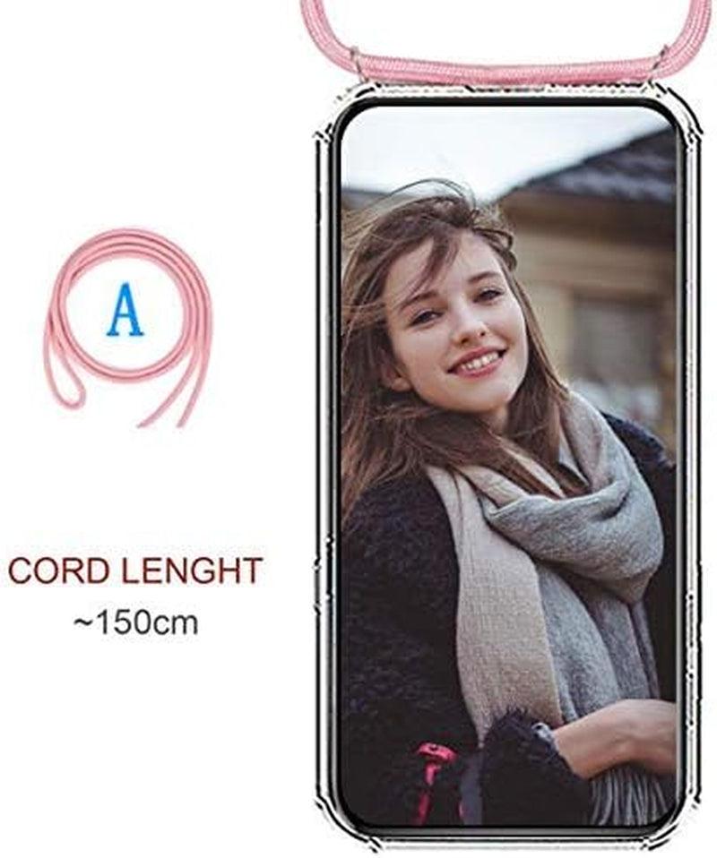 SNCLET Lanyard Case for Sony Xperia 5 Phone Collar Slim Bumper for Sony Xperia 5 Silicone Cover Rubber Gel Shockproof Shell for Sony Xperia 5 Case Girls Protective Back Cover for Sony Xperia 5 (Pink)  SNCLET   