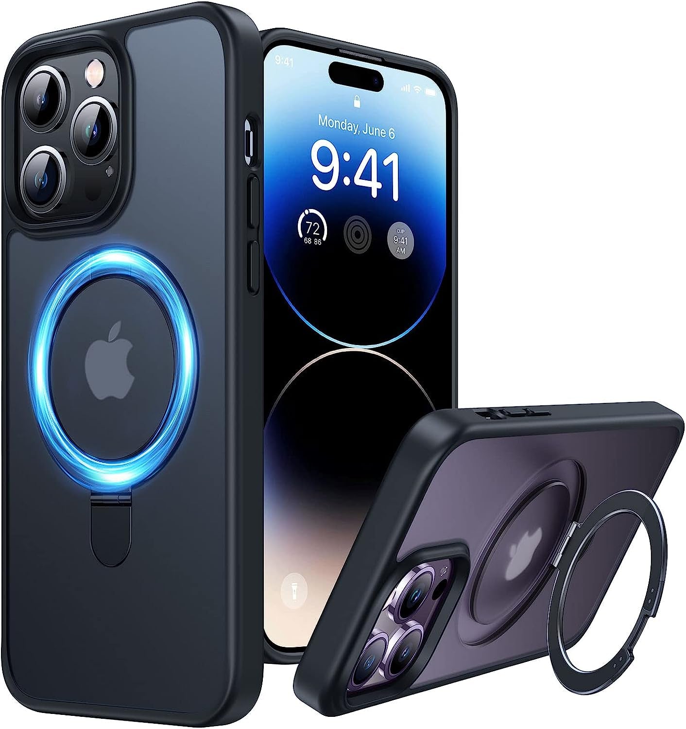 Simtect Designed for Iphone 14 Pro Case with Sliding Camera Cover, Shockproof & Military-Grade Protective Silicone Phone Case for Iphone 14 Pro 6.1 Inch - Clear  Simtect D-Magnetic Stand Iphone 14 Pro Max 