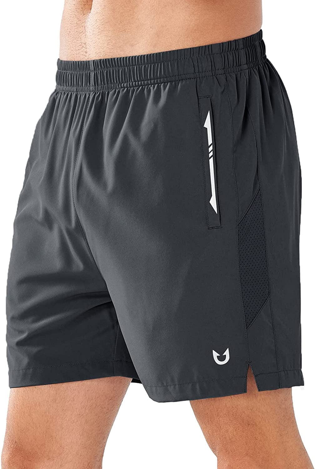 NORTHYARD Men'S Running Athletic Shorts 5 Inch Workout Gym Tennis Quick Dry Short for Active Training with Zipper Pockets  NORTHYARD Darkgrey 5 inch Small