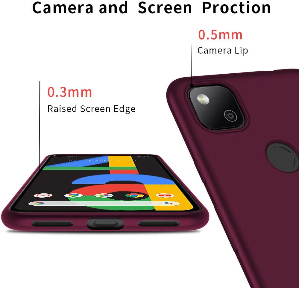 X-Level Google Pixel 4A Case Slim Fit Mobile Phone Case [Guardian Series] Soft TPU Matte Finish Ultra-Thin Light Protective Cell Phone Back Cover for Google Pixel 4A-Wine Red  pipilu   