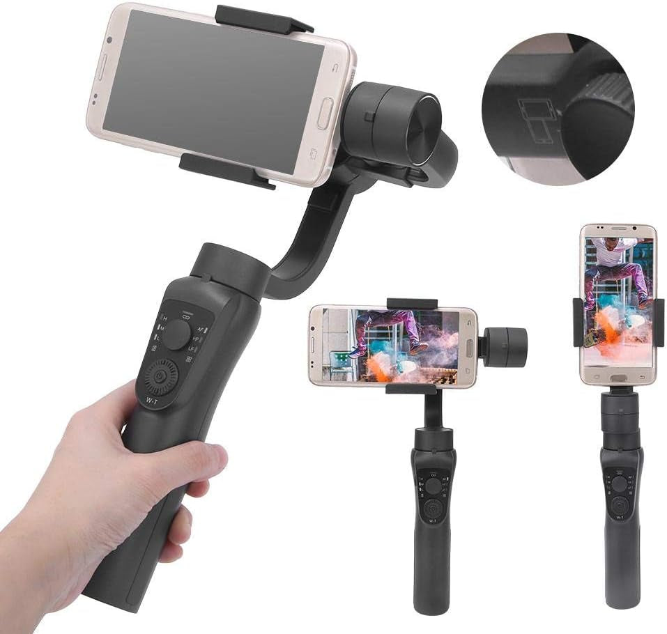 Smartphone 3-Axis Handheld Gimbal Stabilizer, 325 °Pitch Angle / 330 ° Course Angle / 180 ° Rolling Angle Handheld Gimbal Video Vlog Shoot Stabilizer for 6.0 Inches Mobile Phone  T angxi   