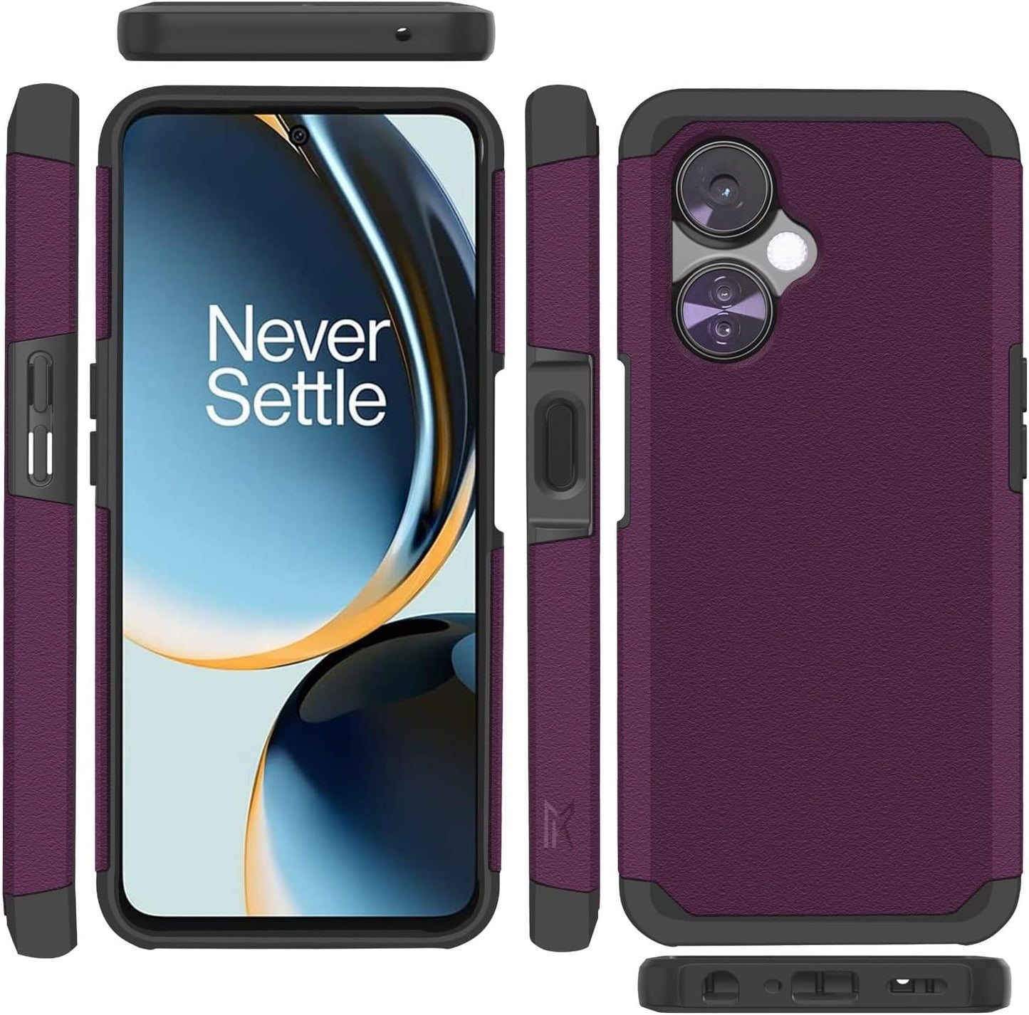 Hrwireless Compatible for Oneplus Nord N30 5G Case Cover with [HD Tempered Glass] Strong Heavy Duty [Shockproof] [Magnetic Mount Friendly] Minimalistic Original Design for Protection  HRWireless   