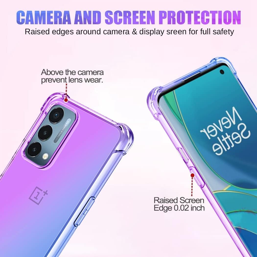 Gufuwo Case for Oneplus Nord N200 5G Case, Oneplus N200 Cute Case Girls, Gradient Slim anti Scratch Soft TPU Phone Cover Shockproof Protective Case for Oneplus Nord N200 5G (Purple/Blue)  Gufuwo   