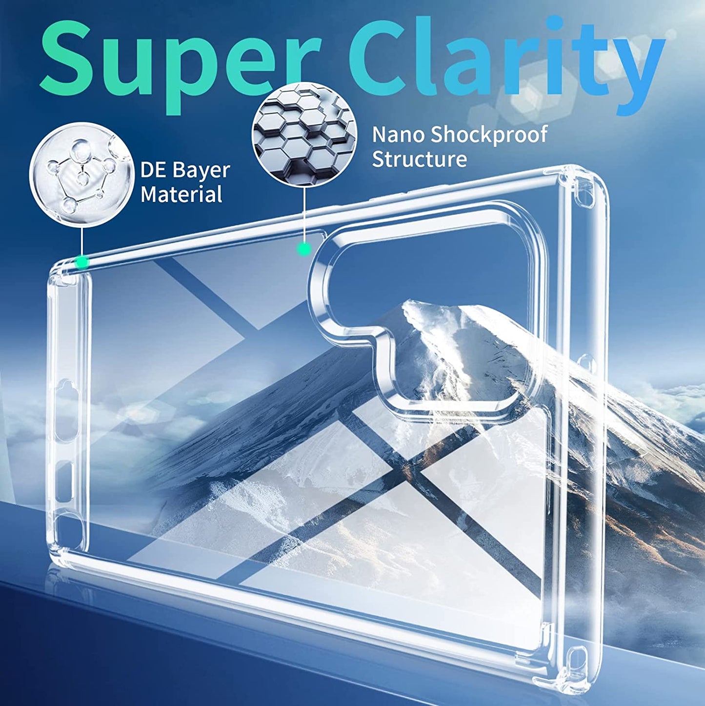 Meifigno Crystal Clear Case for Galaxy S22 Ultra - 6.8 Inch, 20X Anti-Yellow, Military-Grade Protection, Soft Bumper, Natural Series  Meifigno   