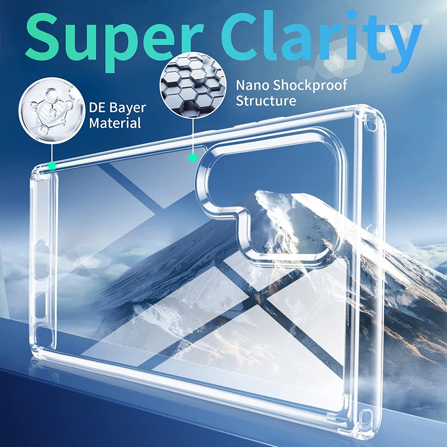 Meifigno Crystal Clear Case for Galaxy S22 Ultra - 6.8 Inch, 20X Anti-Yellow, Military-Grade Protection, Soft Bumper, Natural Series  Meifigno   