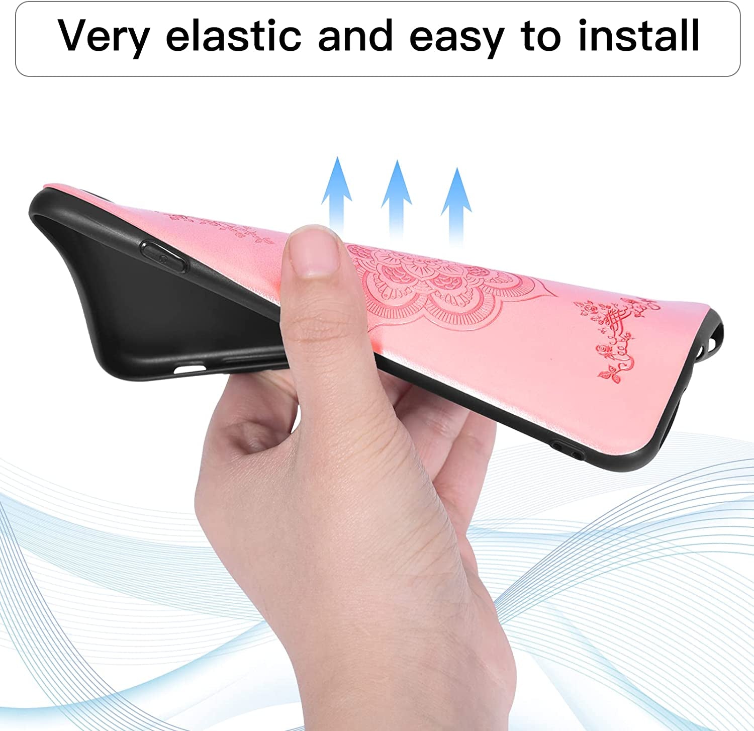 Asuwish Compatible with LG G6 Case and Tempered Glass Screen Protector Thin Slim Soft TPU Flower Rugged Leather Cell Phone Cover for LGG6 Thinq LG6 Thin Q G 6 plus G6+ 6G VS988 H872 Women Rose Gold  Asuwish   