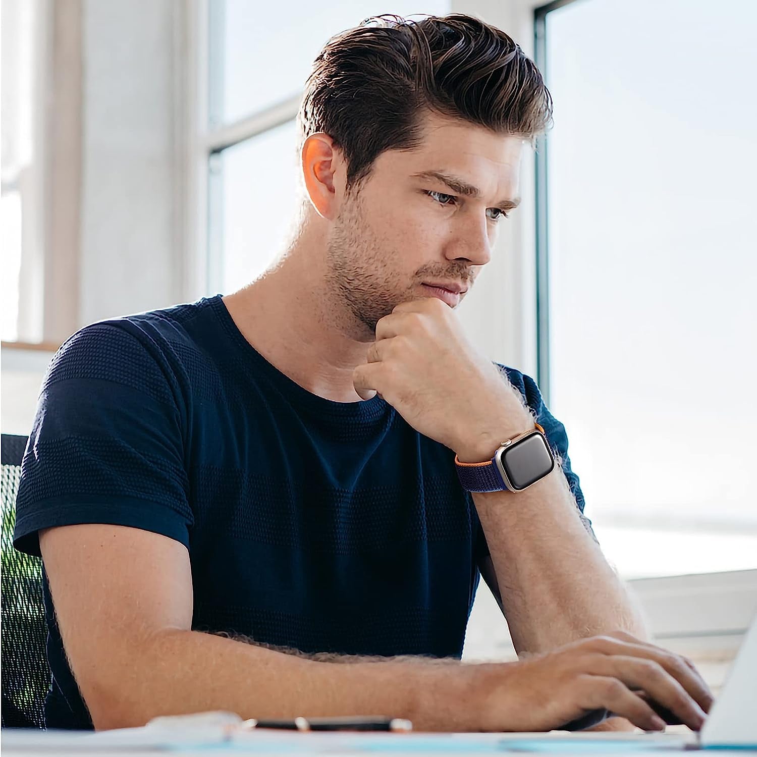 Lenrao 10 Pack Soft Nylon Solo Loop Bands Compatible with Apple Watch 38Mm 40Mm 41Mm 42Mm 44Mm 45Mm 49Mm for Women Men, Breathable Stretchy Braided Strap for Iwatch Series Ultra/8/7/6/5/4/3/2/1/Se  Lenrao   