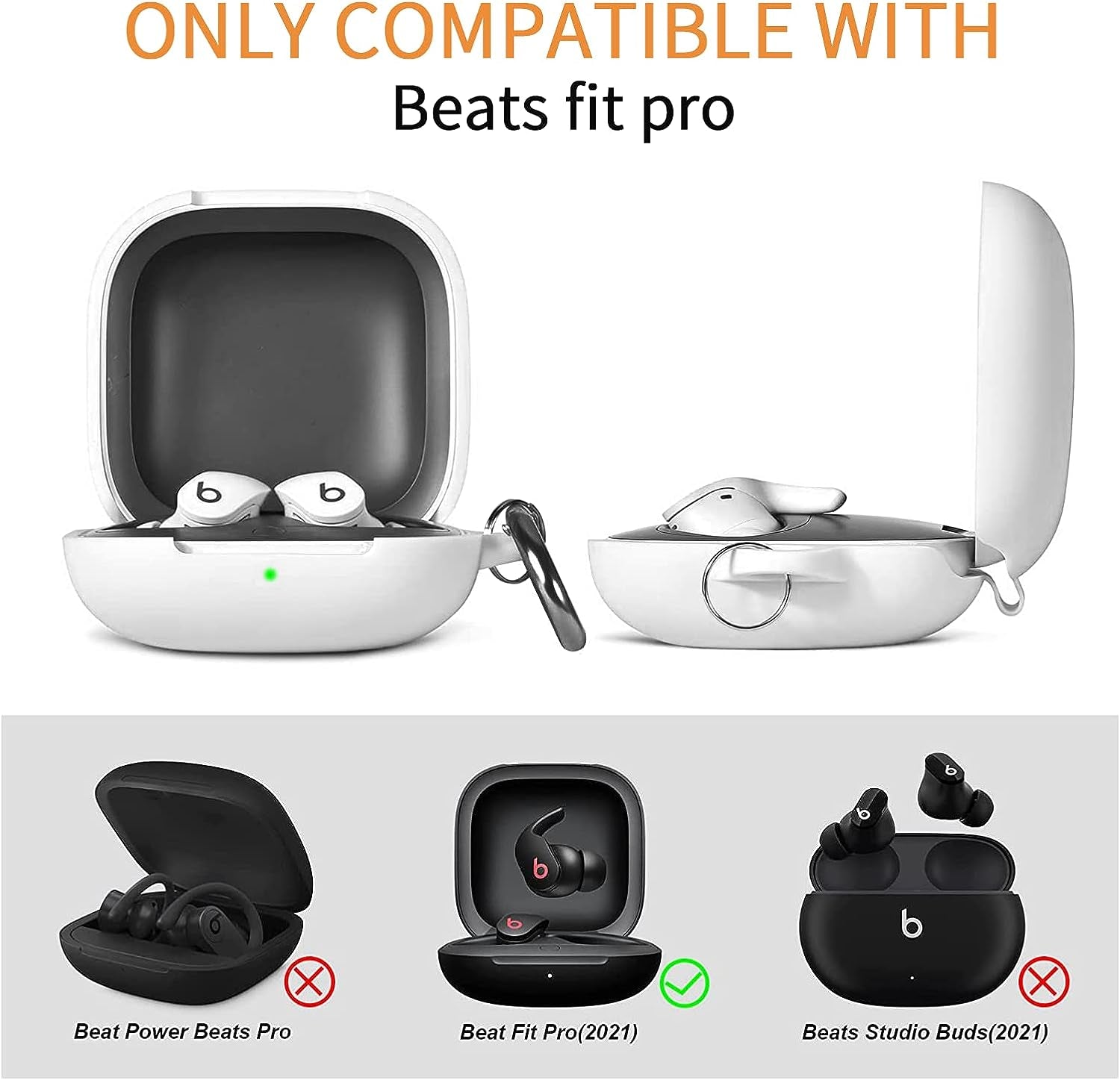 U.Ehome [4 in 1] for Beats Fit Pro Case Cover with Cleaner Kit&Replacement Eartips(S/M/L),Cover Compatible with Beats Fit Pro 2021 Earbuds Armor，Soft Silicone Beats Fit Pro Case with Keychain  U. EHome   
