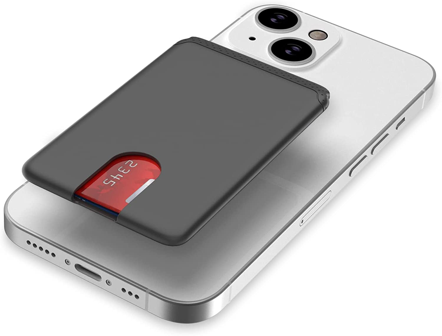 SHANSHUI Magnetic Wallet for Magsafe, Ultra Slim Magnetic Card Holder for Back of Phone Wallet Premium Silicone Anti-Drop Credit Card Holder Fitting for Iphone 14/13/ 12 Series & Magsafe Case  SHANSHUI Black x 1 PCS Adhesive 