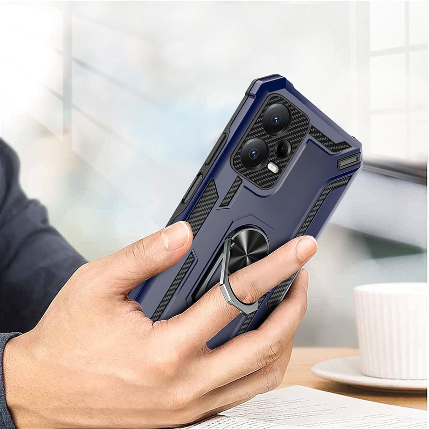 Ysnzaq Case for Xiaomi Redmi Note 12 Pro/Poco X5 Pro, Military Grade Rugged Shockproof Protective Phone Cover with Ring Magnetic Kickstand for Xiaomi Redmi Note 12 Pro/Poco X5 Pro LB Red  Ysnzaq   