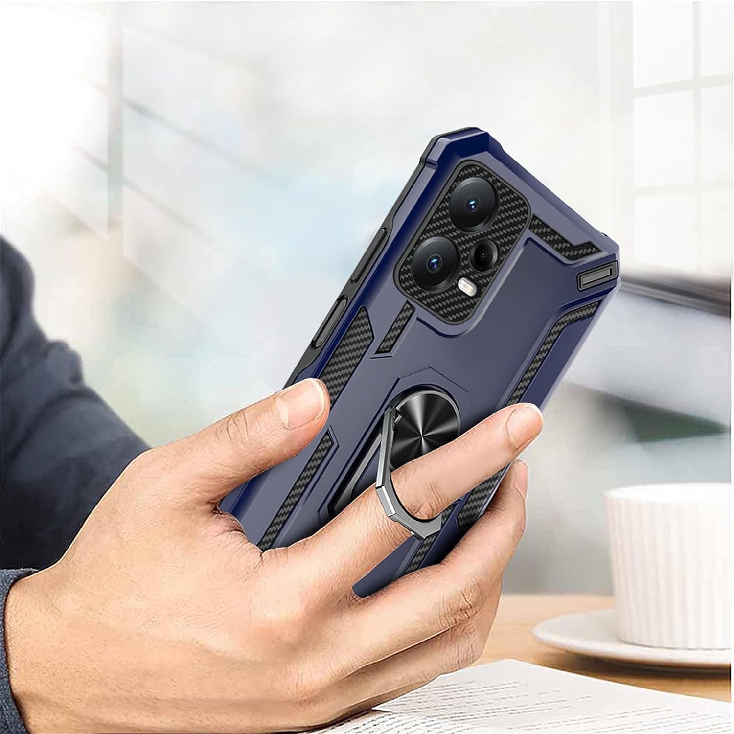 Ysnzaq Case for Xiaomi Redmi Note 12 Pro/Poco X5 Pro, Military Grade Rugged Shockproof Protective Phone Cover with Ring Magnetic Kickstand for Xiaomi Redmi Note 12 Pro/Poco X5 Pro LB Red  Ysnzaq   