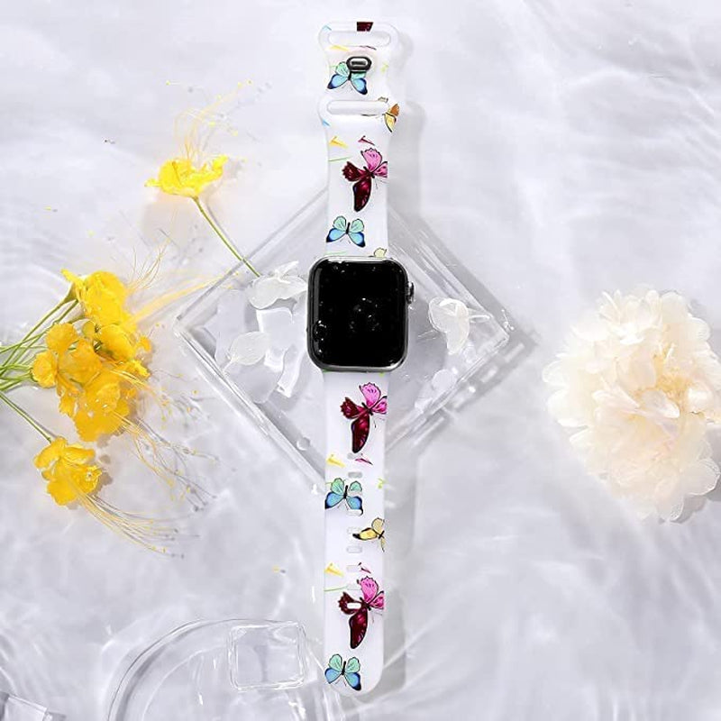 Witzon Compatible with Apple Watch Band Series 8/7/6/5/4/3/2/1/Se/Ultra, Iwatch 38Mm 40Mm 41Mm 42Mm 44Mm 45Mm 49Mm Bands for Women, Cute Print Silicone Sport Strap Replacement Accessories  Witzon   