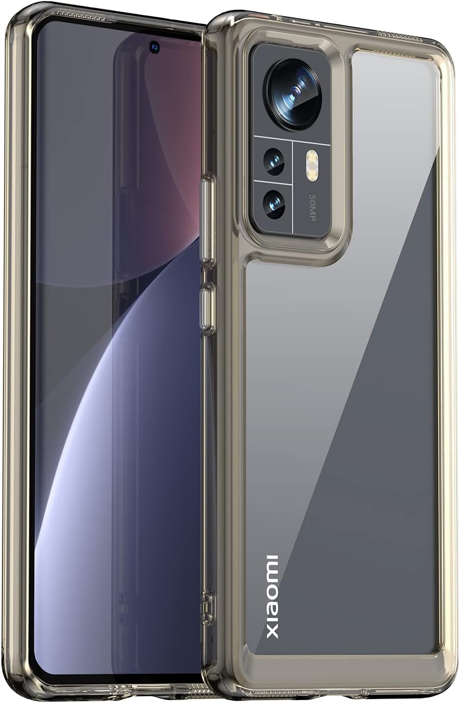 Zhuoopinn Case for Xiaomi Mi 12 Phone Case Slim Dropproof [Defend from Drop/Scratch/Slip/Fingerprint] Clear Acrylic Hard Back Soft TPU Bumper Hybrid Phone Cover for Xiaomi Mi 12-Crystal Black  Zhuoopinn   