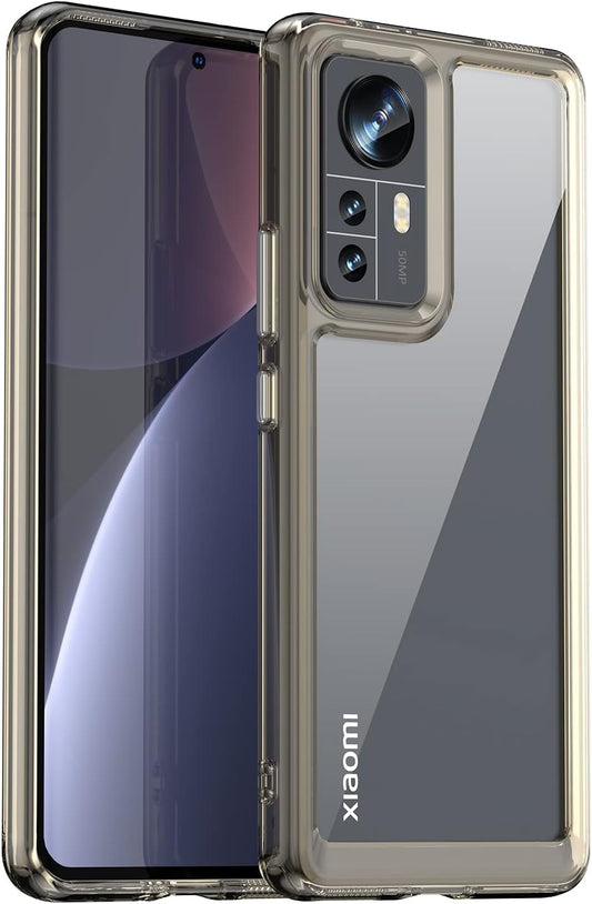 Zhuoopinn Case for Xiaomi Mi 12 Phone Case Slim Dropproof [Defend from Drop/Scratch/Slip/Fingerprint] Clear Acrylic Hard Back Soft TPU Bumper Hybrid Phone Cover for Xiaomi Mi 12-Crystal Black  Zhuoopinn   