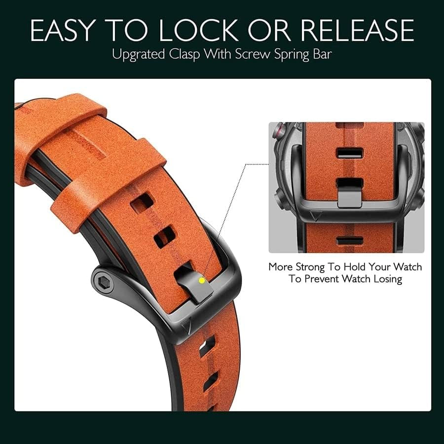 IRJFP 22 26Mm Silicone Bracelet Watchbands Quickfit Straps for Garmin Fenix 7X 7 6 6X Pro 5X 5 D2/Tactix 7 Leather Smart Watch Bands  IRJFP   