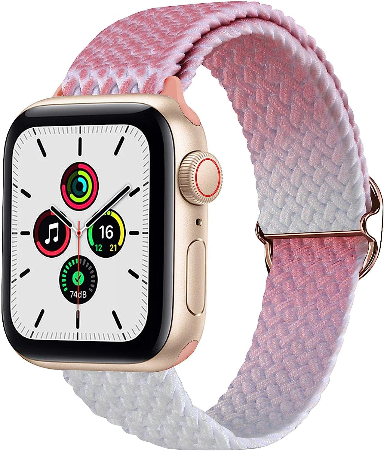 Vevexiao Stretchy Braided Solo Loop Bands Compatible with Apple Watch Ultra Band 44Mm 40Mm 38Mm 42Mm 41Mm 45Mm 49Mm Iwatch Bands Women Men, Elastic Strap for Iwatch SE Series 8/7/6/5/4/3/2/1  VeveXiao Powder gradation 42mm/44mm/45mm/49mm 