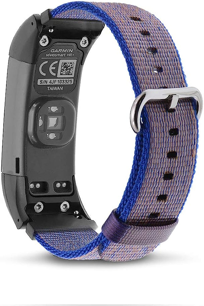 C2D JOY Classic Nylon Weave Band Compatible with Garmin Vivosmart HR Hr+Plus Approach X10 X40 Replacement Bands Smart Watch Strap with Accessory Adpaters  C2D JOY (03#) Band + Black Adapter Small (Fits 5.0-7.0" wrists) 